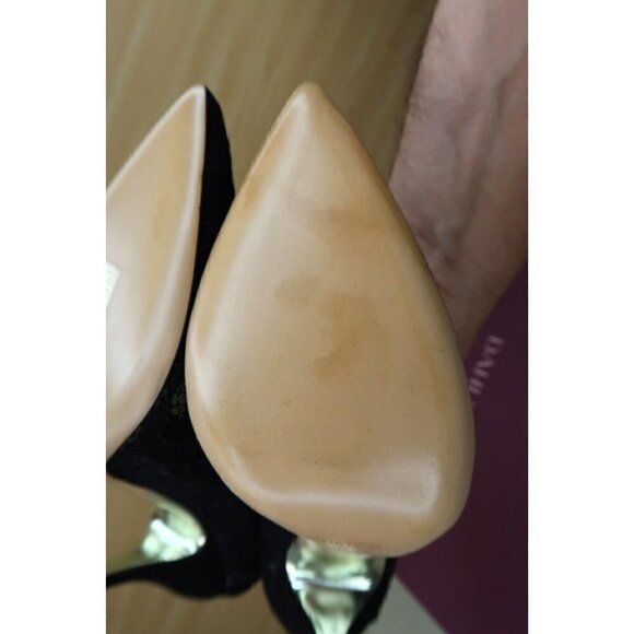 NWT Dahlia Selva Black Lace Pumps Frills For All Size 6 Euro 37 Italy MSRP $795 - Picture 8 of 13